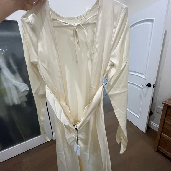 Silk Charmeuse, backless gown, floor length with a ruched cowl back. NWT - Picture 8 of 10